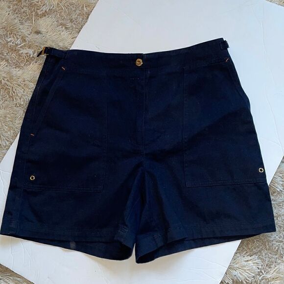 Y2K Lauren Ralph Lauren navy cargo  Shorts size 8 - Picture 1 of 9